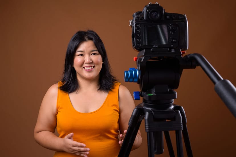 Therapist recording a testimonial video to enhance credibility and reputation in their practice.